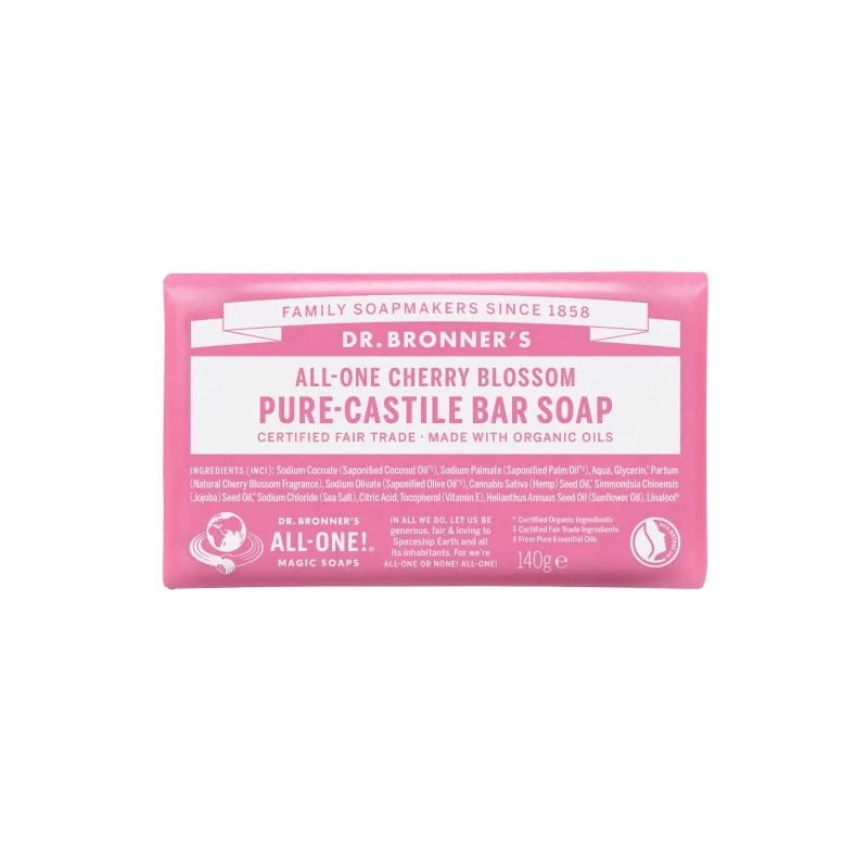 Tuhé mýdlo Cherry Blossom Dr. Bronner's - 140 g Tuhé mýdlo Cherry Blossom Dr. Bronner's - 140 g