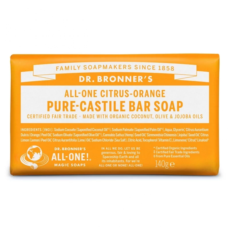 Tuhé mýdlo Citrus - Orange Dr. Bronner's - 140 g Tuhé mýdlo Citrus - Orange Dr. Bronner's - 140 g