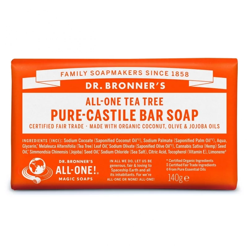 Tuhé mýdlo Teatree Dr. Bronner's - 140 g