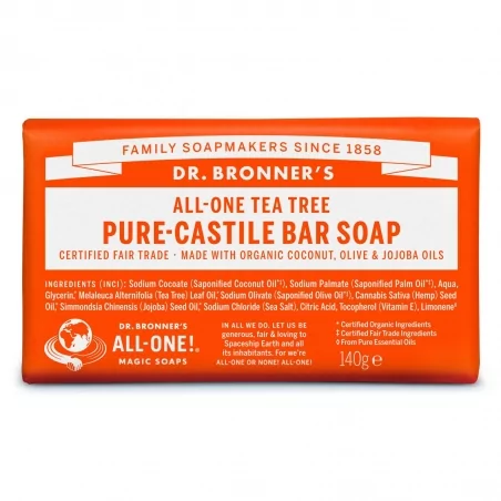 Tuhé mýdlo Teatree Dr. Bronner's - 140 g