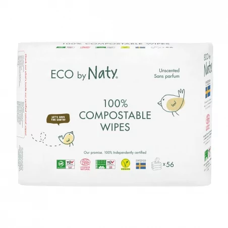 Vlhčené ubrousky Naty bez vůně pro citlivou pokožku (výhodné balení) Eco by Naty - 168 ks