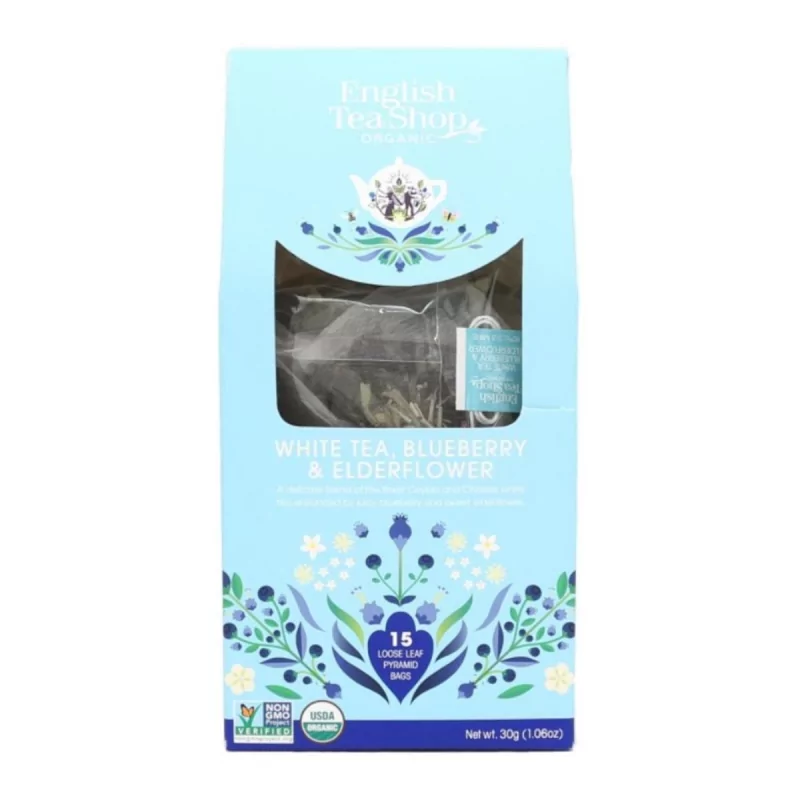 BIO bílý čaj borůvka a bezinka English Tea Shop - 45 g, 15 ks BIO bílý čaj borůvka a bezinka English Tea Shop - 45 g, 15 ks