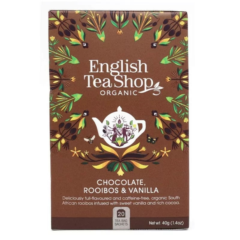 Rooibos (čokoláda a vanilka, BIO) English Tea Shop - 40 g, 20 ks Rooibos (čokoláda a vanilka, BIO) English Tea Shop - 40 g, 20 ks