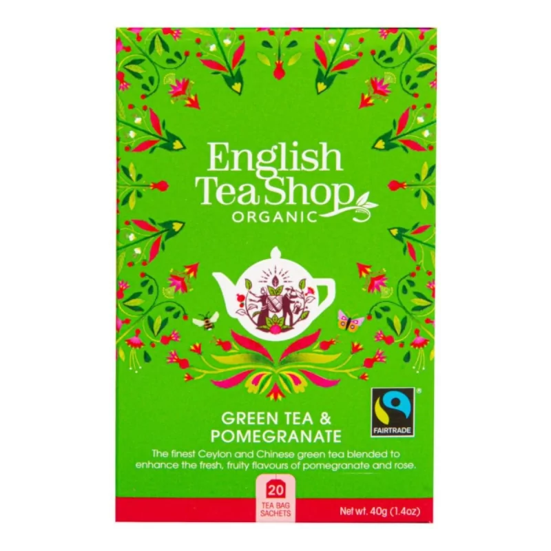 Zelený čaj granátové jablko BIO English Tea Shop - 40 g, 20 ks Zelený čaj granátové jablko BIO English Tea Shop - 40 g, 20 ks