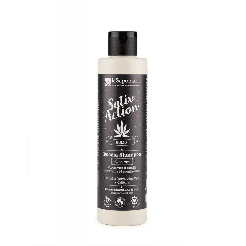Pánský sprchový gel a šampon s konopím 2 v 1 BIO laSaponaria - 200 ml