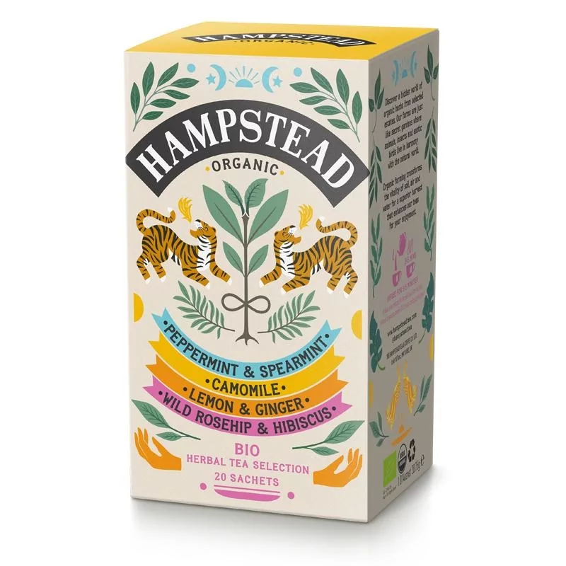 BIO selekce bylinných a ovocných čajů (20ks) Hampstead Tea London - 30 g BIO selekce bylinných a ovocných čajů (20ks) Hampstead Tea London - 30 g