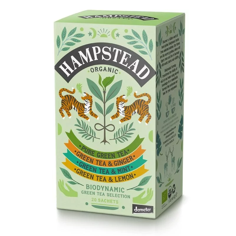 BIO selekce zelených čajů (20ks) Hampstead Tea London - 40 g