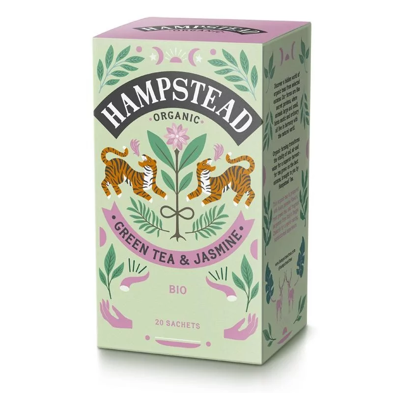 BIO zelený čaj s jasmínem a bergamotem (20ks) Hampstead Tea London - 40 g BIO zelený čaj s jasmínem a bergamotem (20ks) Hampstead Tea London - 40 g