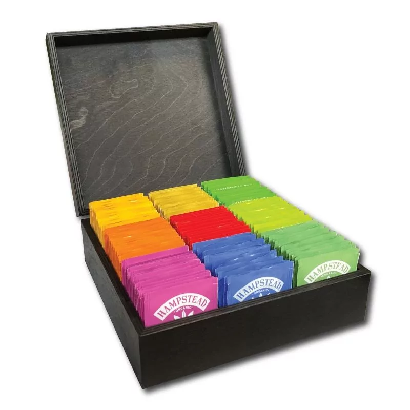 Hampstead Tea luxusní černá dřevěná kazeta (mix sáčkových čajů ) Hampstead Tea London - 1300 g Hampstead Tea luxusní černá dřevěná kazeta (mix sáčkových čajů ) Hampstead Tea London - 1300 g