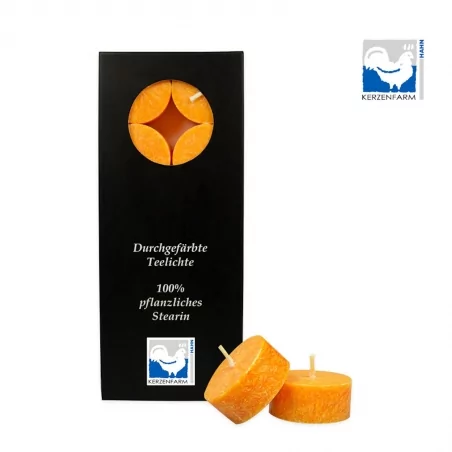 Čajové svíčky (Orange) Kerzenfarm - 10 ks