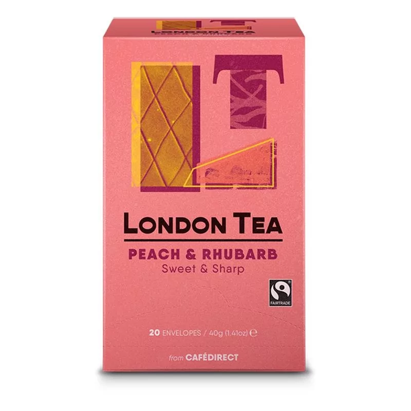 Fairtrade ovocný čaj broskev a rebarbora Peach & Rhubarb 20ks London Tea - 50 g Fairtrade ovocný čaj broskev a rebarbora Peach & Rhubarb 20ks London Tea - 50 g