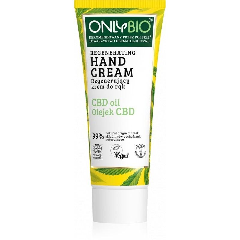 Regenerační krém na ruce s konopím a CBD olejem OnlyBio - 75 ml