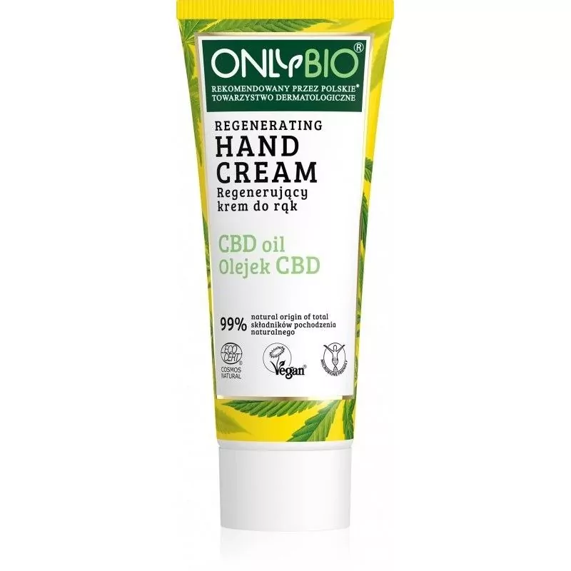 Regenerační krém na ruce s konopím a CBD olejem OnlyBio - 75 ml Regenerační krém na ruce s konopím a CBD olejem OnlyBio - 75 ml