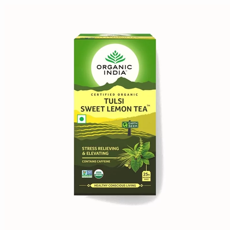Čaj Tulsi Sweet Lemon BIO Organic India - 32.4 g, 25 ks Čaj Tulsi Sweet Lemon BIO Organic India - 32.4 g, 25 ks