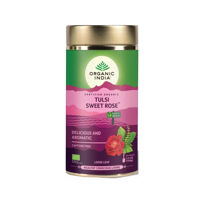 Čaj Tulsi Sweet Rose (sypaný BIO) Organic India - 100 g