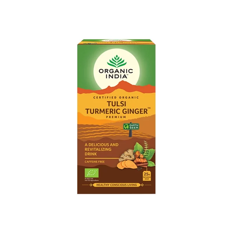 Tulsi kurkuma zázvor BIO Organic India - 25 sáčků Tulsi kurkuma zázvor BIO Organic India - 25 sáčků