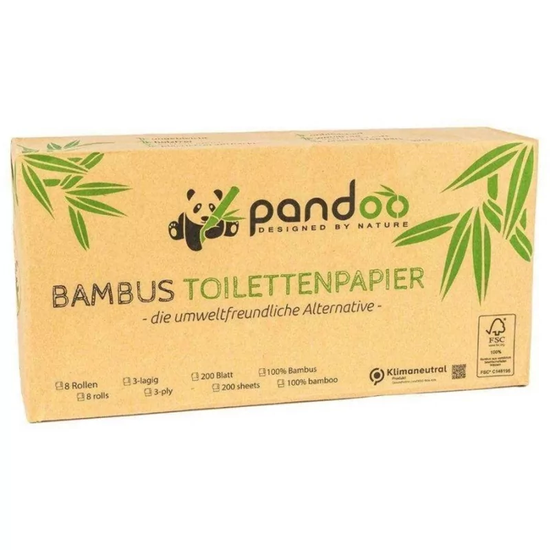 Bambusový toaletní papír 3vrstvý Pandoo - Bambusový toaletní papír 3vrstvý Pandoo -