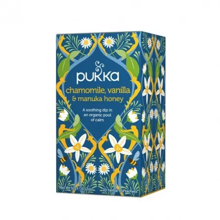 Čaj ayurvédský Chamomile (Vanilla and Manuka Honey, BIO) Pukka - 32 g, 20 ks