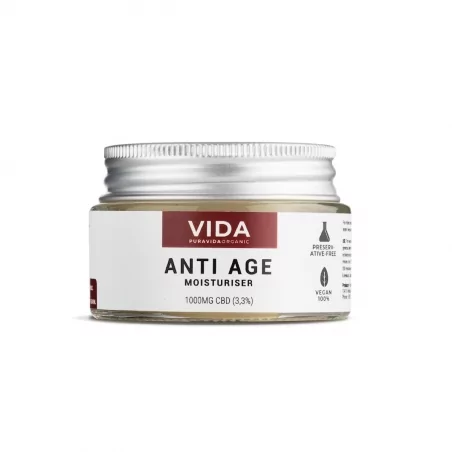 CBD Hydratační krém (Anti age, 1000 mg) Pura Vida Organic - 30 ml