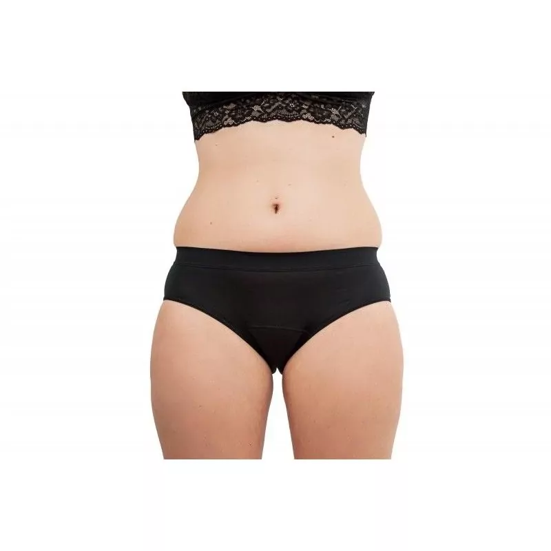 Menstruační kalhotky střední a slabá menstruace (M) černé "Bikiny" Pinke Welle Menstruační kalhotky střední a slabá menstruace (M) černé "Bikiny" Pinke Welle