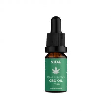CBD olej 7.5% (Broad spectrum) Pura Vida Organic - 10 ml