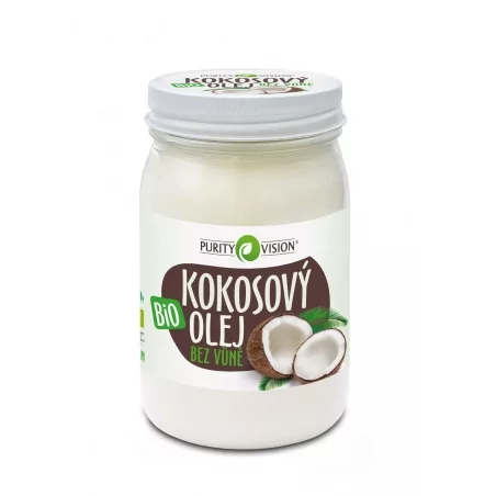 BIO Kokosový olej bez vůně ve skle Purity Vision - 420 ml