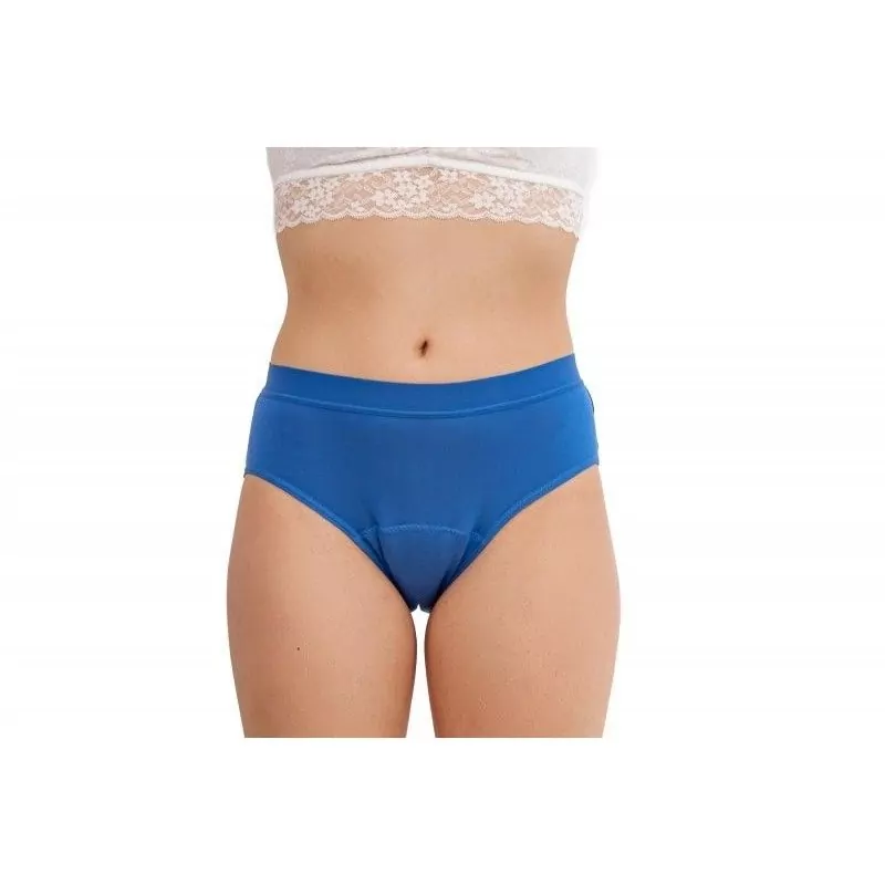 Menstruační kalhotky střední a slabá menstruace (M) modré "Bikiny" Pinke Welle Menstruační kalhotky střední a slabá menstruace (M) modré "Bikiny" Pinke Welle