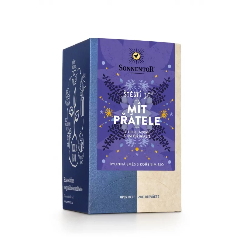 Štěstí je mít přátele (bylinná směs s kořením BIO) Sonnentor - 27 g, 18 sáčků Štěstí je mít přátele (bylinná směs s kořením BIO) Sonnentor - 27 g, 18 sáčků
