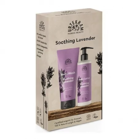 Dárková sada Zklidňující levandule sprchový gel a tělové mléko Urtekram - 1 ks