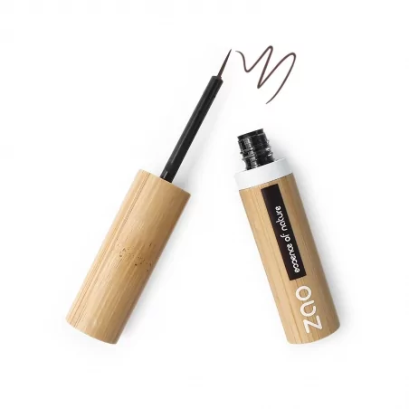 Tekuté oční linky 71 Dark Brown Zao - 4.5 g bambusový obal