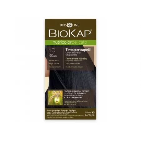 Nutricolor Delicato / Barva na vlasy 1.00 Černá přírodní Biokap - 140 ml