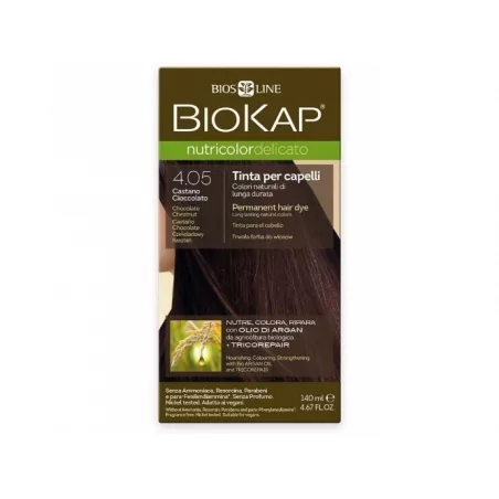Nutricolor Delicato / Barva na vlasy 4.05 Kaštanovo čokoládová Biokap - 140 ml