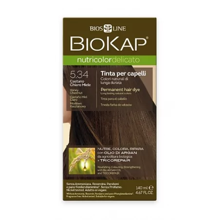 Nutricolor Delicato / Barva na vlasy 5.34 Medová kaštanová Biokap - 140 ml
