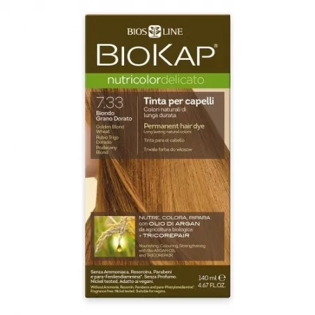 Nutricolor Delicato / Barva na vlasy 7.33 Blond Zlatá pšenice Biokap - 140 ml