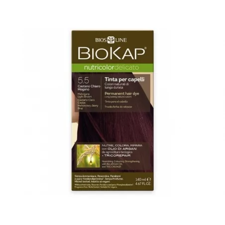 Nutricolor Delicato / Barva na vlasy 5.50 Hnědá / světlý mahagon Biokap - 140 ml