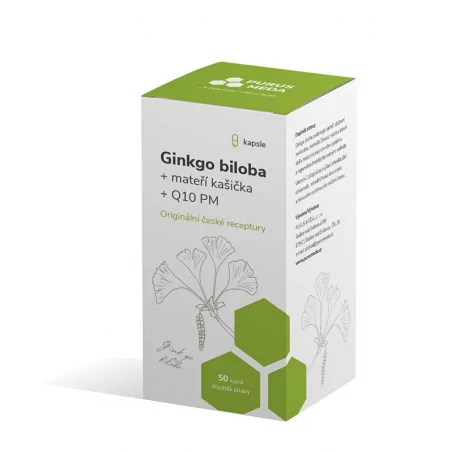 Ginkgo biloba + mateří kašička + Q10 PM Purus Meda - 50 kapslí