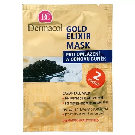 Omlazující maska s kaviárem (Gold Elixir Caviar Face Mask) Dermacol - 2 x 8 g