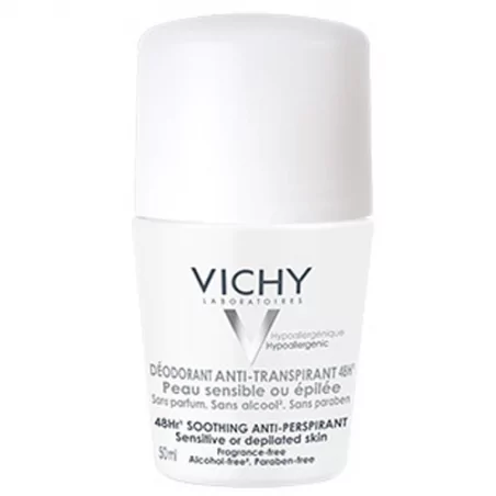 Deodorant-Antiperspirant 48h roll-on pro citlivou nebo depilovanou pokožku (Soothing Anti-Perspirant) Vichy - 50 ml