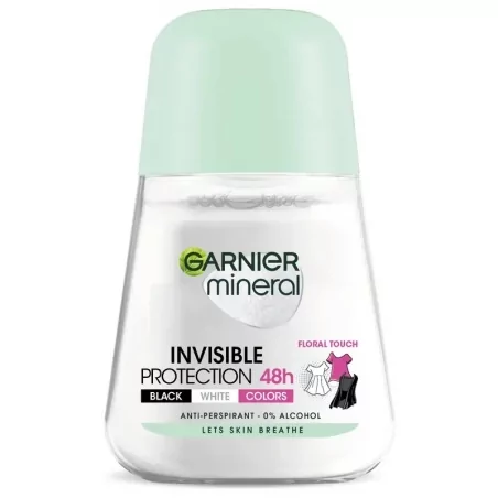 Minerální antiperspirant pro dlouhotrvající svěžest Roll-on Invisible Garnier - 50 ml