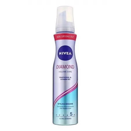 Pečující pěnové tužidlo pro oslňující lesk vlasů Diamond Volume Care (Styling Mouse) Nivea - 150 ml
