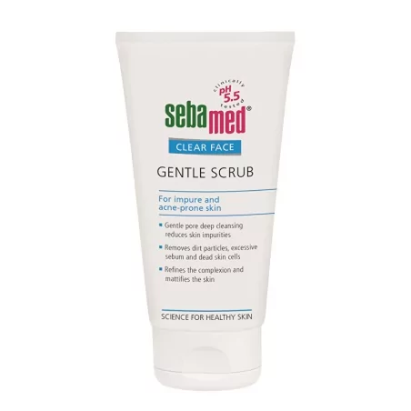 Jemný pleťový peeling Clear Face (Gentle Scrub) Sebamed - 150 ml