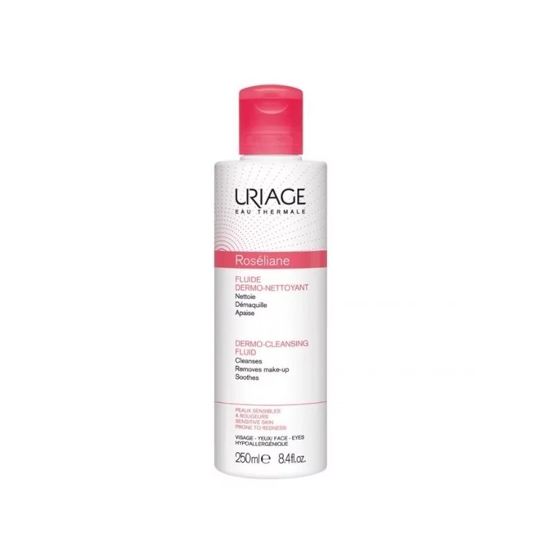 Dermo-čisticí fluid pro citlivou pleť se sklonem k začervenání Roséliane (Dermo-Cleasing Fluid) Uriage - 250 ml