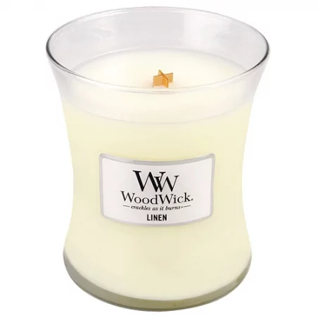 Vonná svíčka váza Linen WoodWick - 275 g
