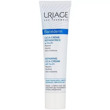 Reparativní krém s obsahem mědi a zinku Bariéderm Cica (Repairing Cica-Cream With Cu-Zn) Uriage - 100 ml