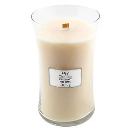 Vonná svíčka váza White Honey WoodWick - 609,5 g