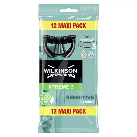 Jednorázový holicí strojek pro muže Wilkinson Xtreme3 Sensitive Comfort Wilkinson Sword - 12 ks