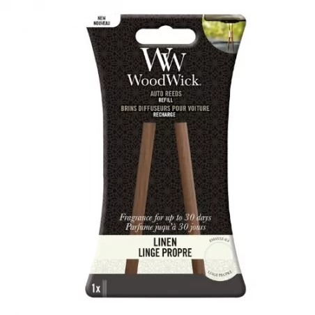 Náhradní vonné tyčinky do auta Linen (Auto Reeds Refill) WoodWick