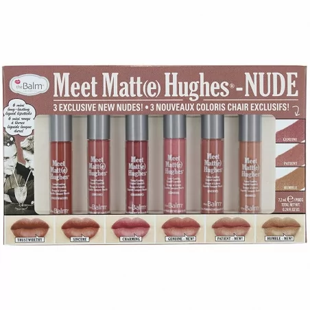 Sada 6 dlouhotrvajících tekutých rtěnek Meet Matte Hughes / Nude 8 theBalm