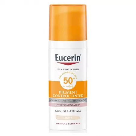 Ochranný tónovací gelový krém na obličej SPF 50+ Pigment Control Tinted (Sun Gel-Cream) Eucerin / Odstín: Medium - 50 ml