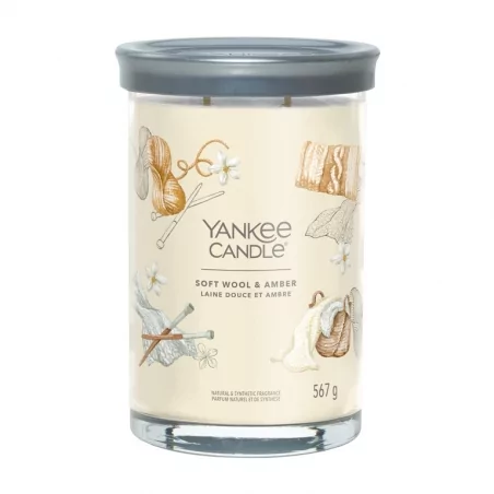Aromatická svíčka Signature tumbler velký Soft Wool & Amber Yankee Candle - 567 g